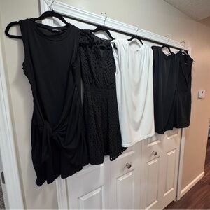 FIVE (5) Black and White Dresses (A&F & Amazon) - ALL Size SMALL
